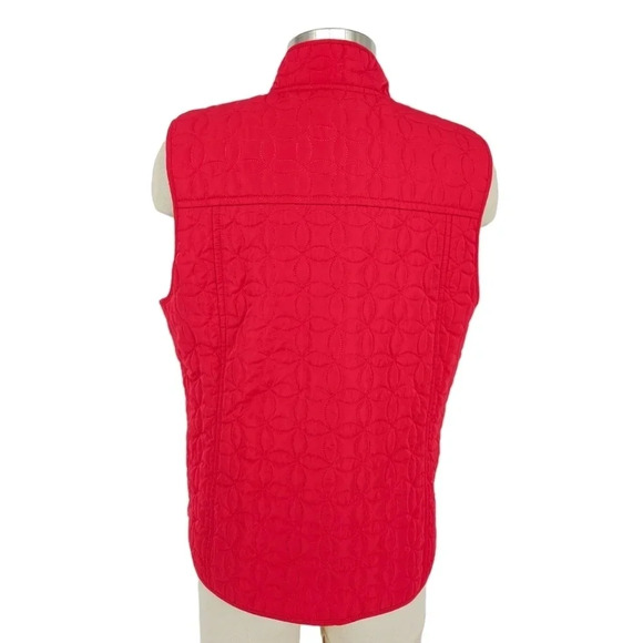 Liz Golf Vest Pink Quilted Sleeveless Snap Button Lightweight - Picture 4 of 7